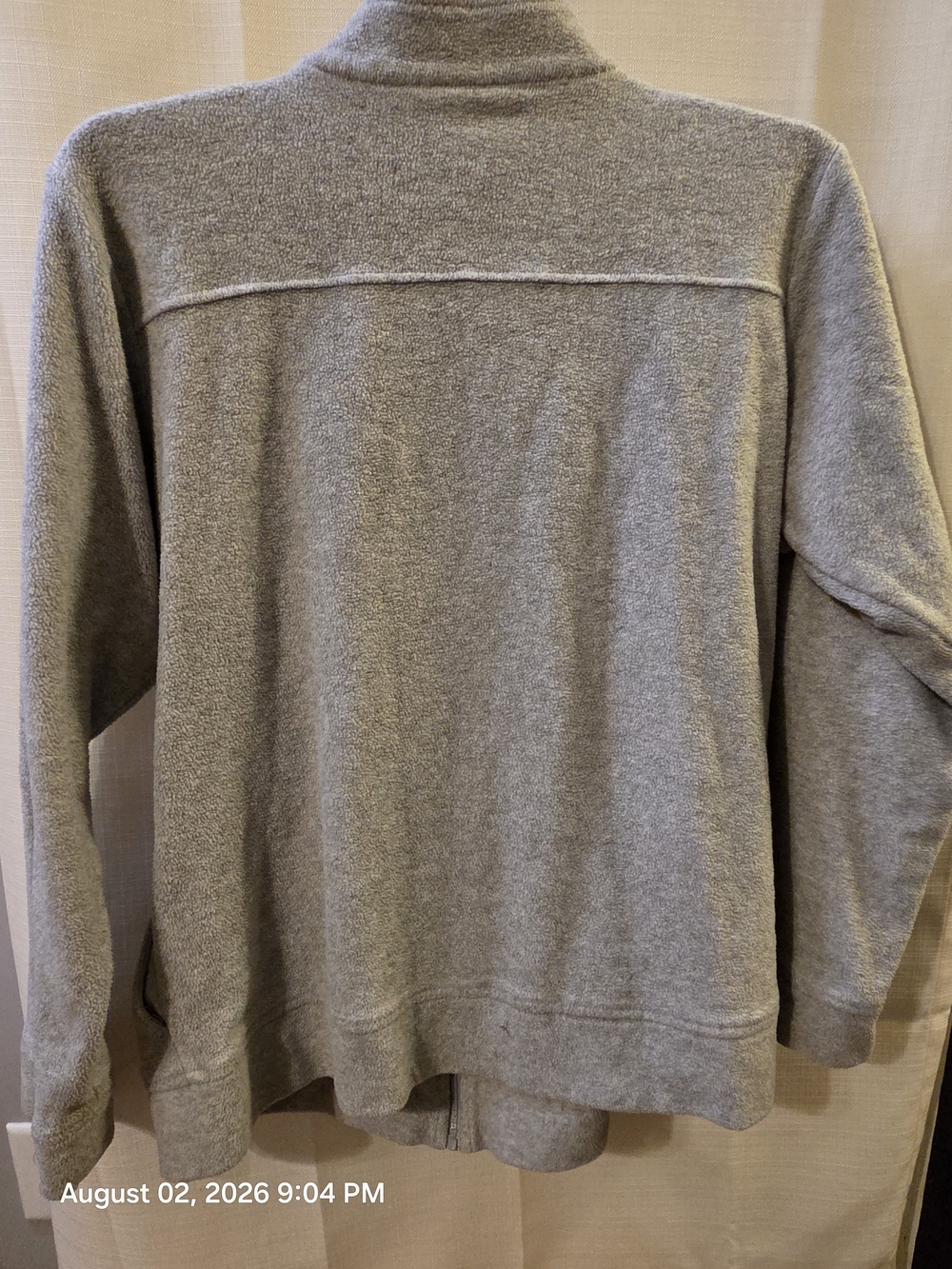 Gray Ruffle Zip-Front Fleece Jacket - Picture 3 of 6